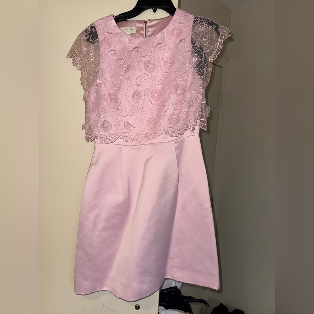 Ted Baker Pink Floral Lace Kids Dress